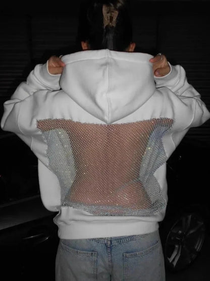 VIRAL CRYSTAL MESH HOODIE