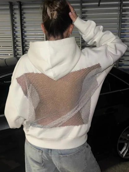 VIRAL CRYSTAL MESH HOODIE