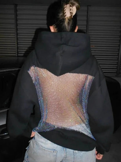 VIRAL CRYSTAL MESH HOODIE