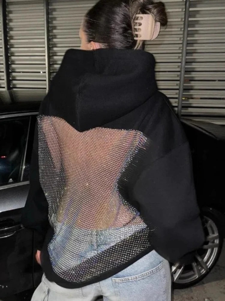 VIRAL CRYSTAL MESH HOODIE