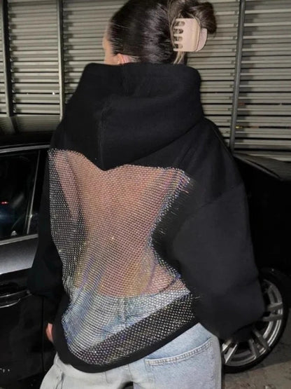 VIRAL CRYSTAL MESH HOODIE