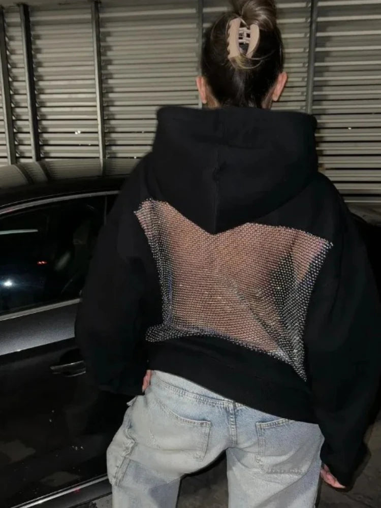 VIRAL CRYSTAL MESH HOODIE